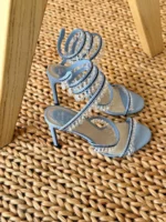 René Caovilla Chandelier 105mm sandals with hanging crystal droplet jewels