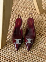 Celine pointed-toe kitten heels in premium calfskin with logo hardware