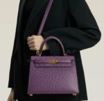 Hermès Kelly Sellier 25 Ostrich Exotic Leather Palladium Hardware