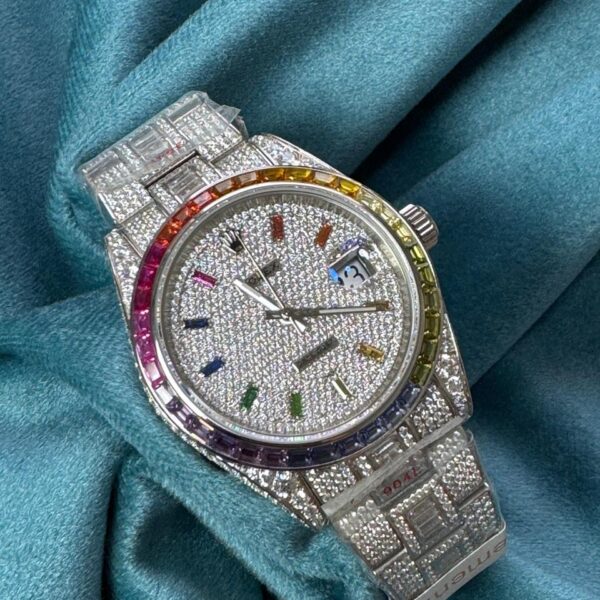 Rolex 41mm full pave diamond watch