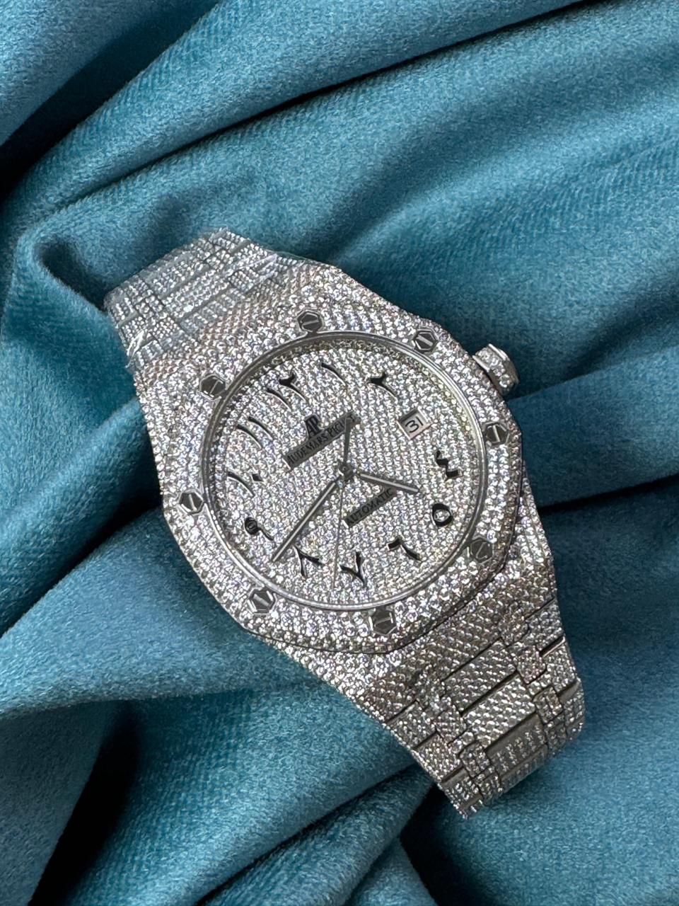 Audemars Piguet Diamond Arabic Dial Audemars Piguet luxury watch featuring diamond-set case