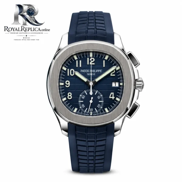 Patek Philippe Aquanaut Chronograph Blue Dial Rubber Strap Luxury Watch
